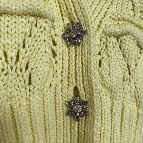 Zara Knit Jewel Button Cardigan in yellow - Picture 4 of 6